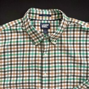 Lands’ End Men’s Large Tall Traditional Fit No Iron Twill Button Down Shirt 16